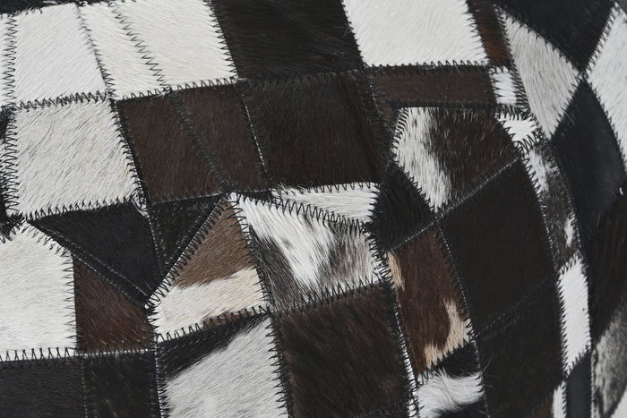 DKD Home Decor Cojin Suelo Colonial Marron Oscuro Crema Piel 48 x 35 x 48 cm