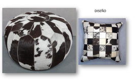 DKD Home Decor Cojín de Suelo Piel 48x48x35 Marrón Oscuro