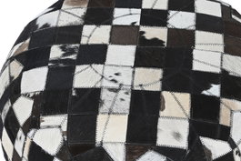 DKD Home Decor Cojin Suelo Colonial Marron Oscuro Crema Piel 48 x 35 x 48 cm