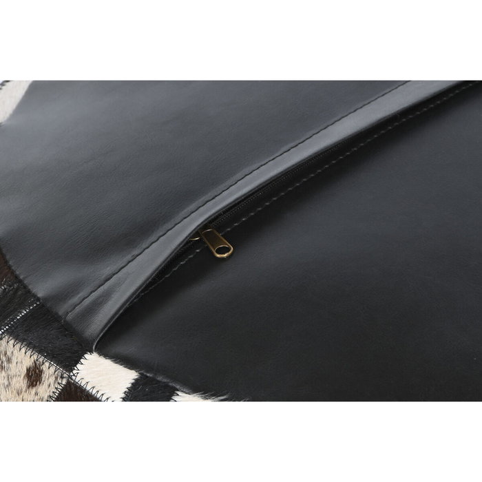 DKD Home Decor Cojín de Suelo Piel 48x48x35 Marrón Oscuro