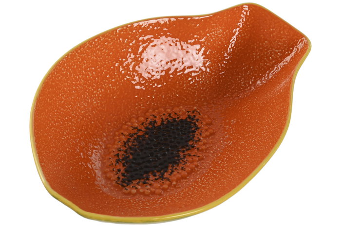 DKD Home Decor Conjunto de 2 Cuencos de Gres Papaya Naranja 23x16x6,5 cm