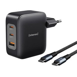 Intenso Kit Cargador GaN W100ACC 100W con 2x USB-C, 1x USB-A y Cable USB-C