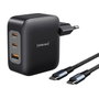 Intenso Kit Cargador GaN W100ACC 100W con 2x USB-C, 1x USB-A y Cable USB-C