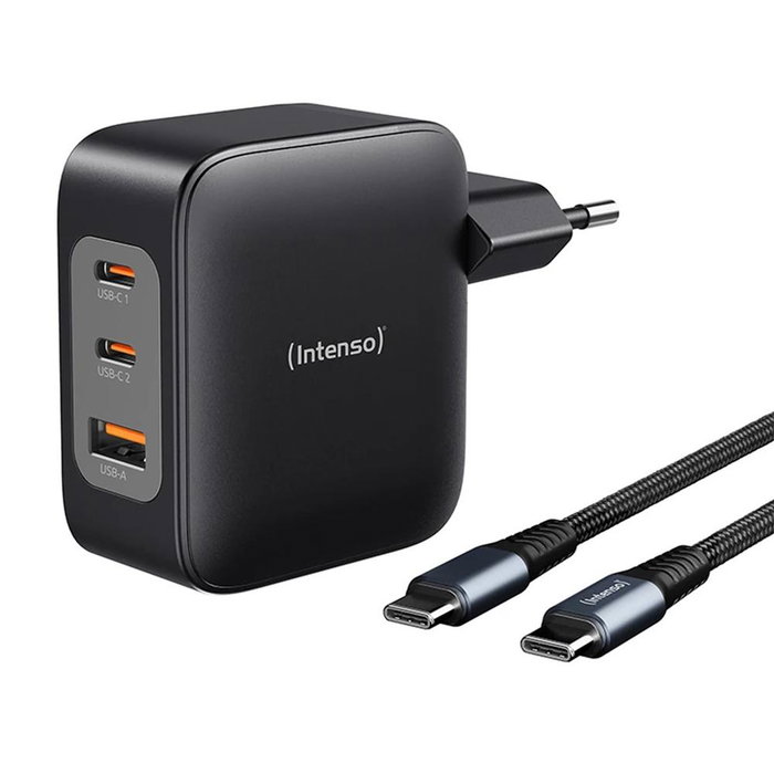 Intenso Kit cargador GaN W100ACC con cable USB-C Intenso Kit cargador GaN W100ACC con cable USB-C