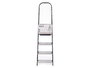 Kipit Escalera Alta 4 Peldaños Metal Aluminio Acero Negro Plata 146x11.5x40 cm (Set de 2)
