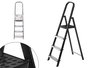 Kipit Escalera Alta 4 Peldaños Metal Aluminio Acero Negro Plata 146x11.5x40 cm (Set de 2)