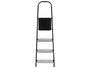 Kipit Escalera Alta 4 Peldaños Metal Aluminio Acero Negro Plata 146x11.5x40 cm (Set de 2)