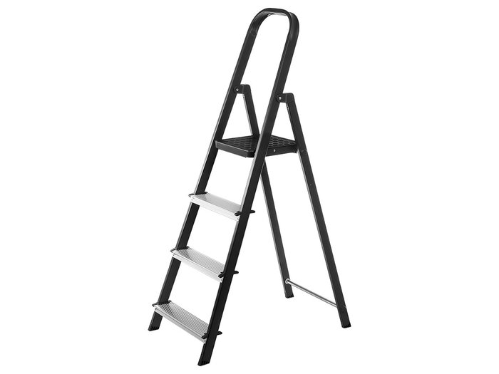 Kipit Escalera Alta 4 Peldaños Metal Aluminio Acero Negro Plata 146x11.5x40 cm (Set de 2) Kipit Escalera Alta 4 Peldaños Metal Aluminio Acero Negro Plata 146x11.5x40 cm (Set de 2)