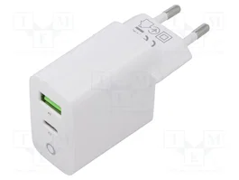 Gembird Cargador de red USB QC3.0 Type-C 20W LED blanco