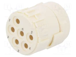 HARTING Conector M23 hembra de 6 pines con plantilla de contacto