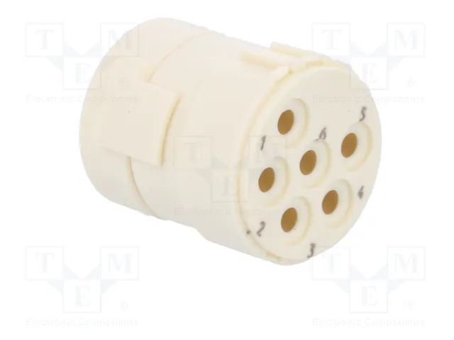 HARTING Conector M23 hembra de 6 pines con plantilla de contacto