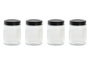 DKD Home Decor Set de 4 Botes de Cristal y Metal 325ml Transparente