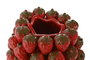 DKD Home Decor Jarrón de Gres Fresas Rojo y Verde