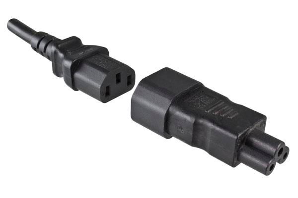 Adaptador de Corriente Conector C14 a C5 para Monitores, Portátiles y Fuentes de Alimentación Adaptador de Corriente Conector C14 a C5 para Monitores, Portátiles y Fuentes de Alimentación