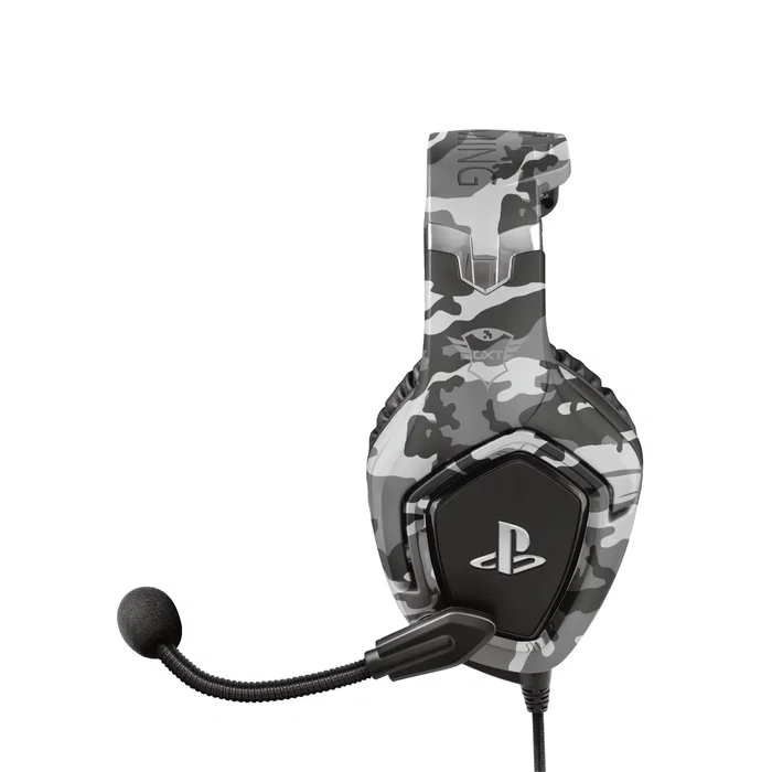 Trust GXT 488 Forze - Auriculares Gaming para PS4 con Licencia Oficial, Micrófono Plegable, Diadema Ajustable, Almohadillas Circumaurales, Cable de 1.2m - Negro y Gris