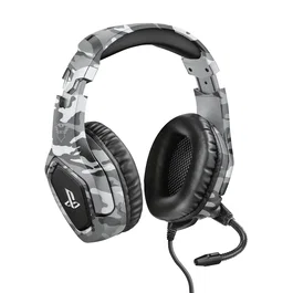 Trust GXT 488 Forze - Auriculares Gaming para PS4 con Licencia Oficial, Micrófono Plegable, Diadema Ajustable, Almohadillas Circumaurales, Cable de 1.2m - Negro y Gris