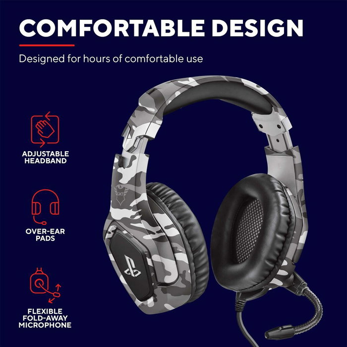 Trust GXT 488 Forze PS4 Auriculares Diadema Negro, Gris