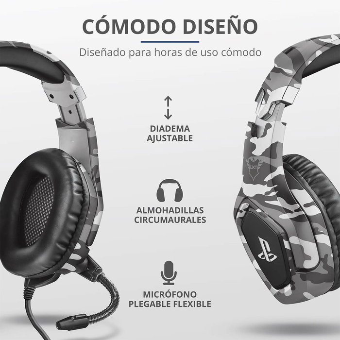 Trust GXT 488 Forze PS4 Auriculares Diadema Negro, Gris