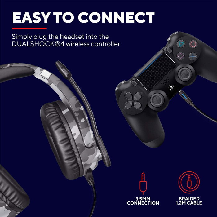 Trust GXT 488 Forze PS4 Auriculares Diadema Negro, Gris