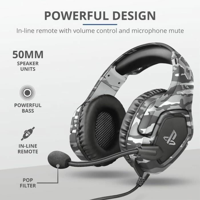 Trust GXT 488 Forze PS4 Auriculares Diadema Negro, Gris