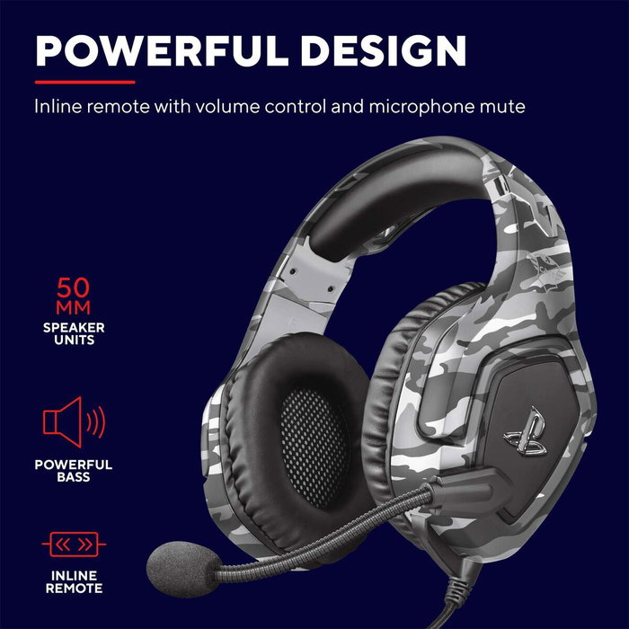 Trust GXT 488 Forze PS4 Auriculares Diadema Negro, Gris