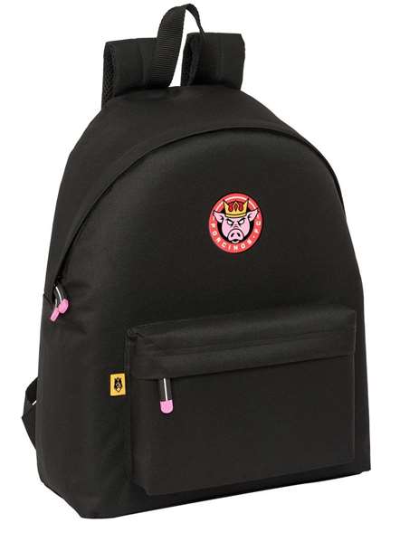 Mochila Escolar Kings League Porcinos Negro 33 x 42 x 15 cm