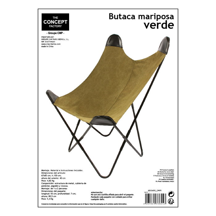 Home Deco Factory Butaca Mariposa Verde Mobilier Design