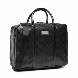 Guess, Cuero, Maletín de cuero, Compartimento para portátil, Negro, 40 x 30 x 9 cm, Para hombres
