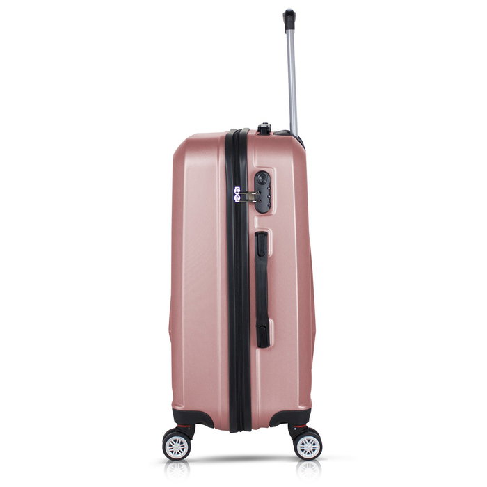 Zoozie Bags 8329 Juego de maletas de 2 piezas ABS, ruedas 360°, cierre codificado, color oro rosa