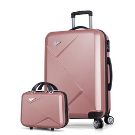 Zoozie Bags 8329 Juego de maletas de 2 piezas ABS, ruedas 360°, cierre codificado, color oro rosa