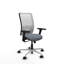 PIQUERAS Y CRESPO Silla de oficina Zulema con mecanismo Sincro, Gris y Blanco