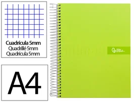 Liderpapel Cuaderno Espiral A4 Micro Crafty Verde 120 Hojas 90g Cuadro 5mm