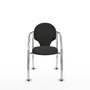 PIQUERAS Y CRESPO Pack de 2 sillas Hellin chasis cromado bali negro