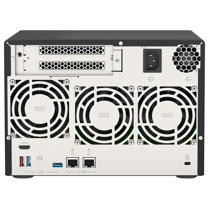 QNAP TVS-675-8G NAS de 6 bahías, Torre, Procesador ZhaoXin KaiXian KX-U6580 8 núcleos 2.5 GHz, 8 GB DDR4, 6x SATA, 2x M.2, 2x LAN 2.5GbE, QuTS hero