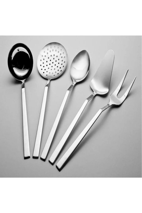 Hermia Set de Servicio de Cocina de 5 Piezas, Acero Inoxidable, Gris