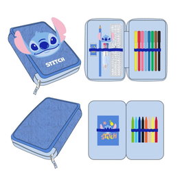 Cerdá Plumier Stitch Disney con 2 Compartimentos y Accesorios Rosa