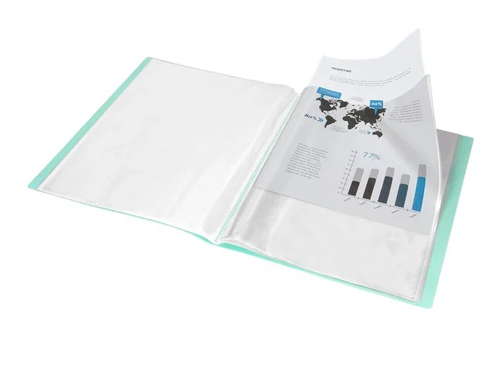 Liderpapel Carpeta Escaparate Verde Manzana Opaco con 60 Fundas DIN A4 Liderpapel Carpeta Escaparate Verde Manzana Opaco con 60 Fundas DIN A4