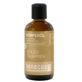 BENECOS Aceite Corporal Bio Vegano de Macadamia 100 ml, Prensado en Frío, COSMOS ORGANIC, para Piel Seca y Sensible