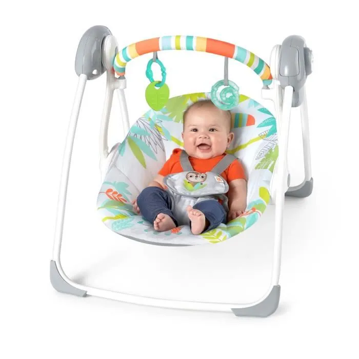 Bright Starts Columpio Portátil Compacto Rainforest Vibes TrueSpeed para Bebés 0-9 Meses Bright Starts Columpio Portátil Compacto Rainforest Vibes TrueSpeed para Bebés 0-9 Meses