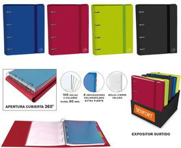SENFORT Carpebloc Ringbook Foam A4 con 4 anillas de 35mm y recambio, surtido pastel