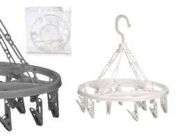 Arte Regal Tendedero Redondo Colgar Plástico PP Blanco Gris Surtidos 34.5 x 37 x 3 cm (Set de 24)