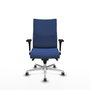 PIQUERAS Y CRESPO Silla Albacete Confidente Azul Marino con Mecanismo Sincro y Base de Aluminio