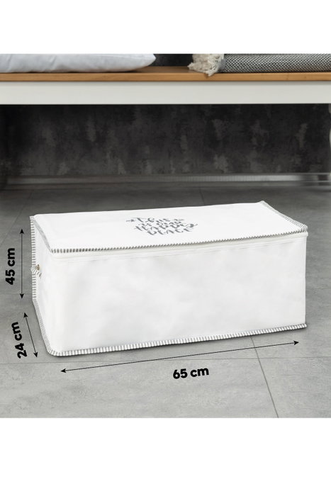 Aberto Design Cesta de Fieltro ALS-04195 Blanca 65x45x24 cm