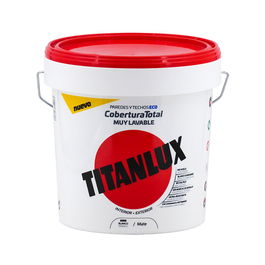 Titan Pintura Plástica Vinílica para Interior/Exterior Eco Lavable Blanco Mate Cobertura Total 750 ml