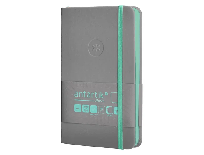 Antartik Cuaderno Tapa Dura A6 100 Hojas Lisas Gris y Turquesa 80gr FSC Antartik Cuaderno Tapa Dura A6 100 Hojas Lisas Gris y Turquesa 80gr FSC