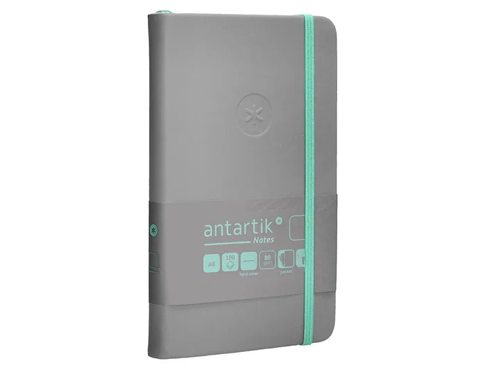 Antartik Cuaderno Tapa Dura A6 100 Hojas Lisas Gris y Turquesa 80gr FSC Antartik Cuaderno Tapa Dura A6 100 Hojas Lisas Gris y Turquesa 80gr FSC
