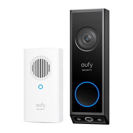 Eufy Security Video Doorbell E340, Timbre Videoportero con 2 Cámaras, 2K Full HD, Visión Nocturna Color, Cable/Batería, Almacenamiento Local, Negro