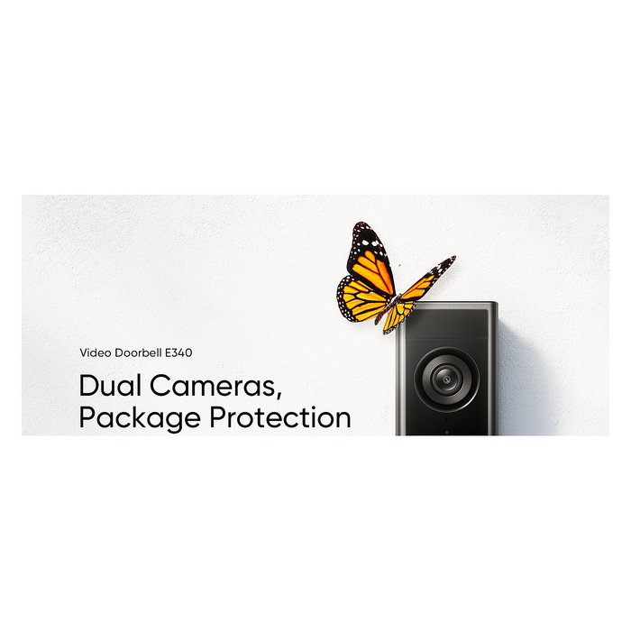 Eufy Video Doorbell E340 - Timbre Vídeo Doble Cámara 2K Full HD, Visión Nocturna Color, Alimentación por Cable o Batería, Exterior, Negro