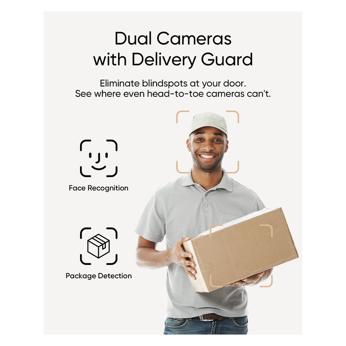 Eufy Video Doorbell E340 - Timbre Vídeo Doble Cámara 2K Full HD, Visión Nocturna Color, Alimentación por Cable o Batería, Exterior, Negro