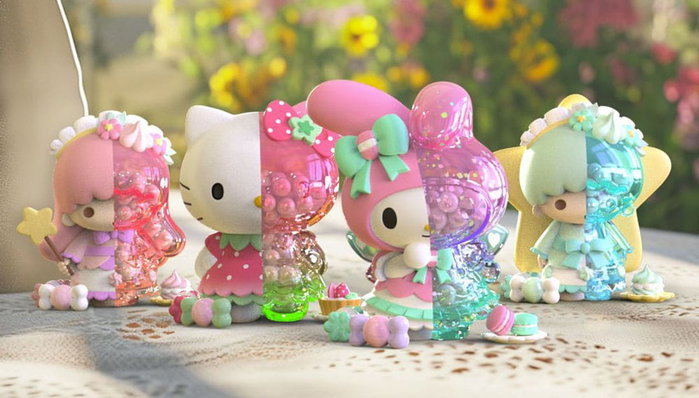 Mighty Jaxx Sanrio Floral Daydream Series Kandy Figura de Vinilo Blind Box Display (6 unidades)